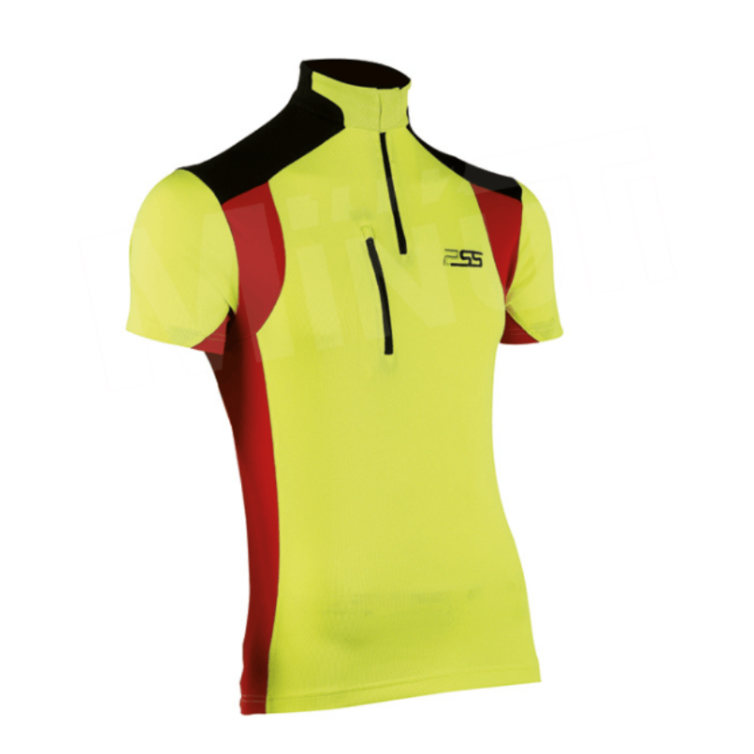 t-shirt maglia tecnica da boscaiolo giallo fluo