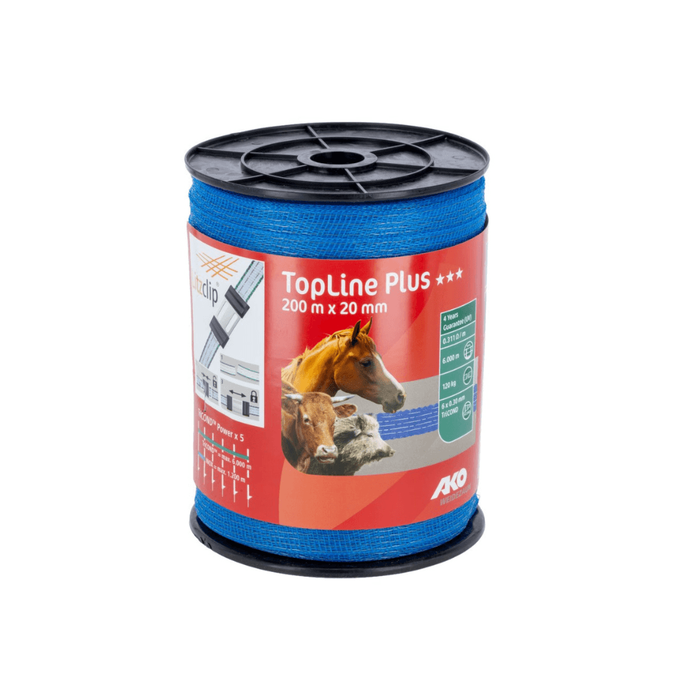 Fettuccia per recinti animali blu topline 20mm